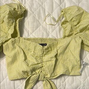 Yellow Gingham Women's Top